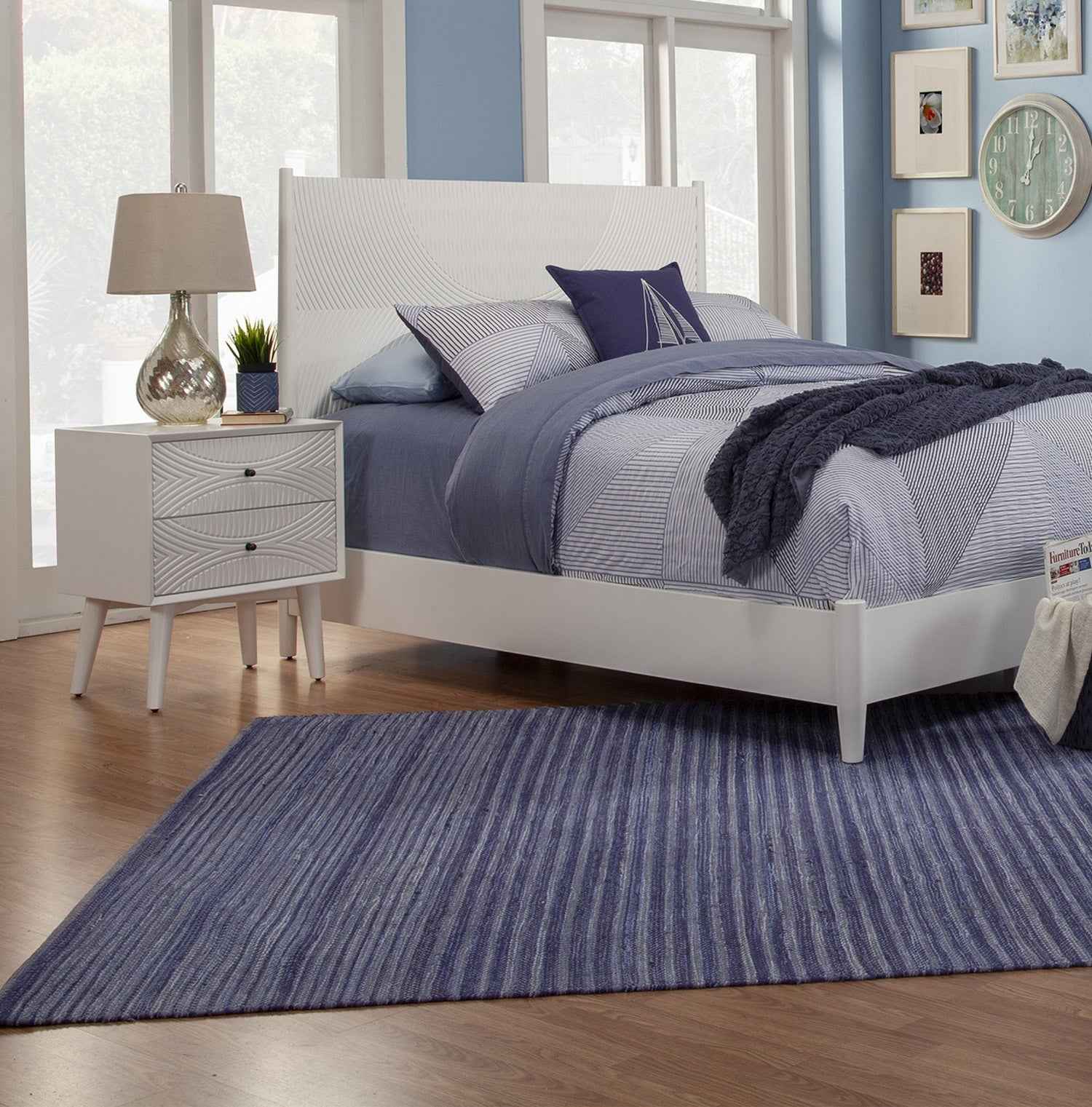 26" Solid Wood and Wood Two Drawer Nightstand