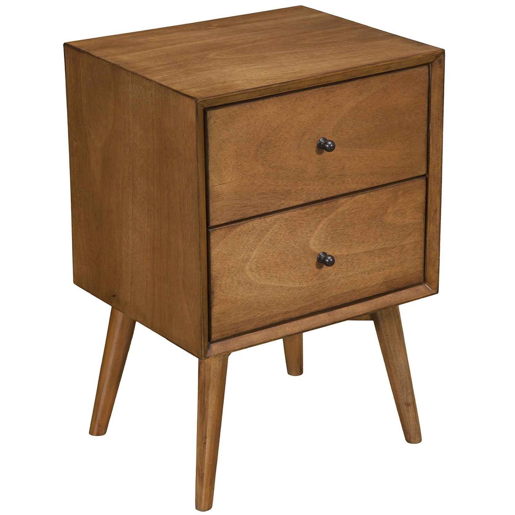26" Solid Wood and Wood Two Drawer Nightstand
