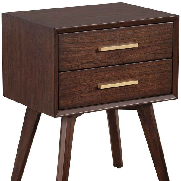 25" Solid Wood and Wood Two Drawer Nightstand Default Title