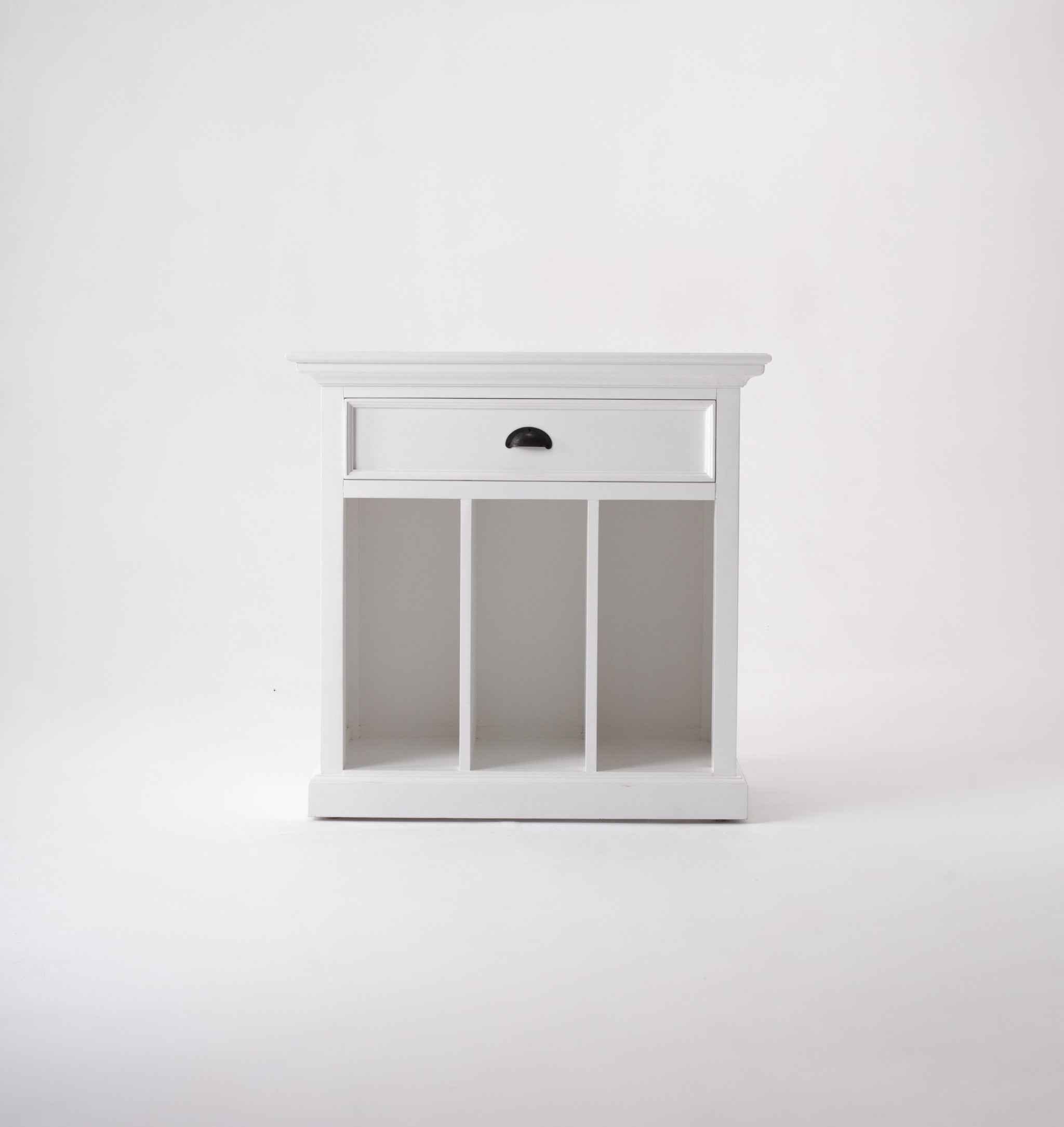 31" White Solid and Manufactured Wood Nightstand