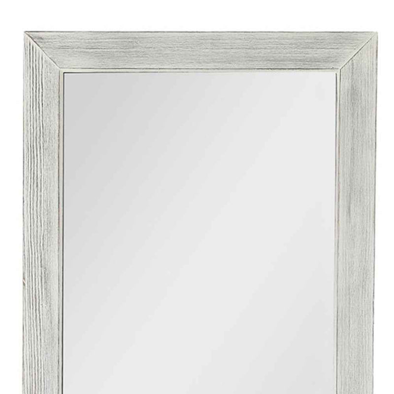 Brushed White Wooden Mirror