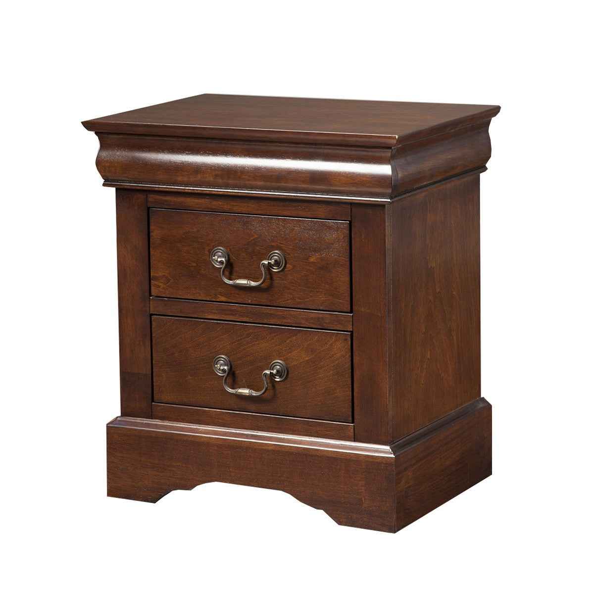 24" Wood and Solid Wood Two Drawer Nightstand