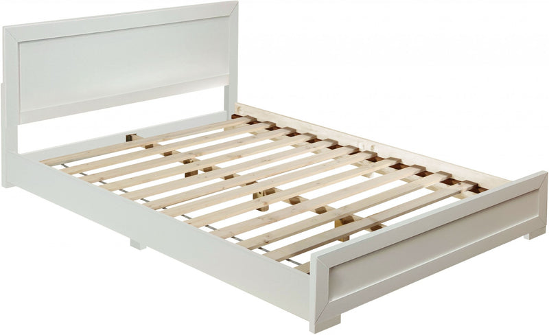 White Solid and Manufactured Wood Queen Bed Frame - Bed & Bath