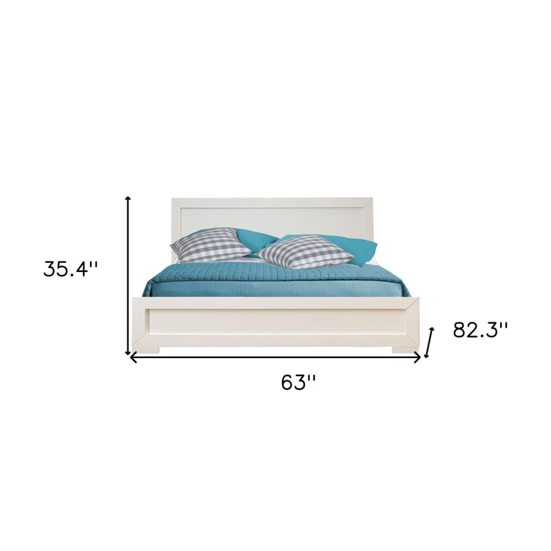 White Solid and Manufactured Wood Queen Bed Frame - Bed & Bath