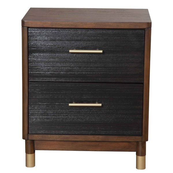 Dark Walnut and Black Mod Drawer Nightstand Default Title