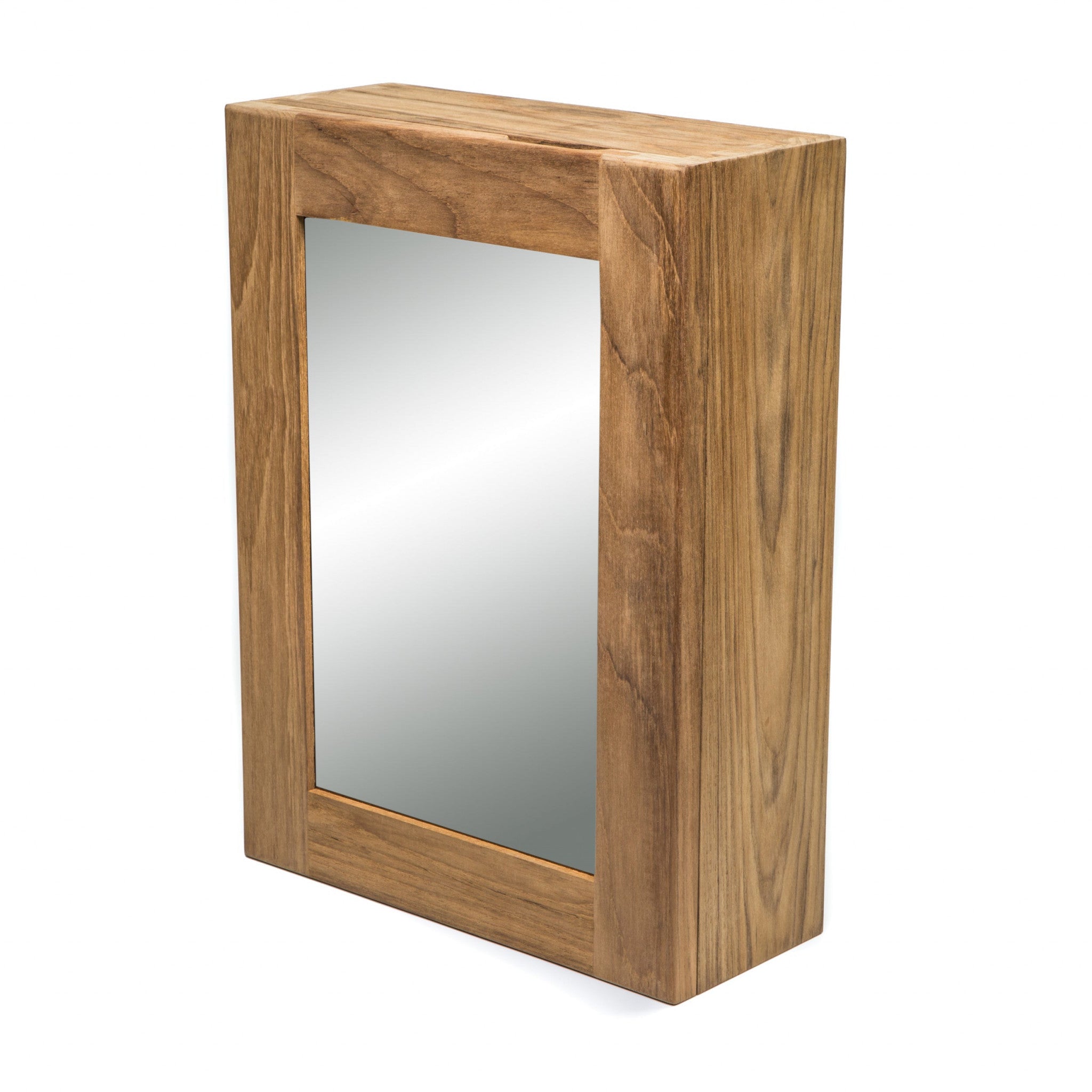 Solid Teak Mirrored Hanging Medicine Cabinet - Bed & Bath