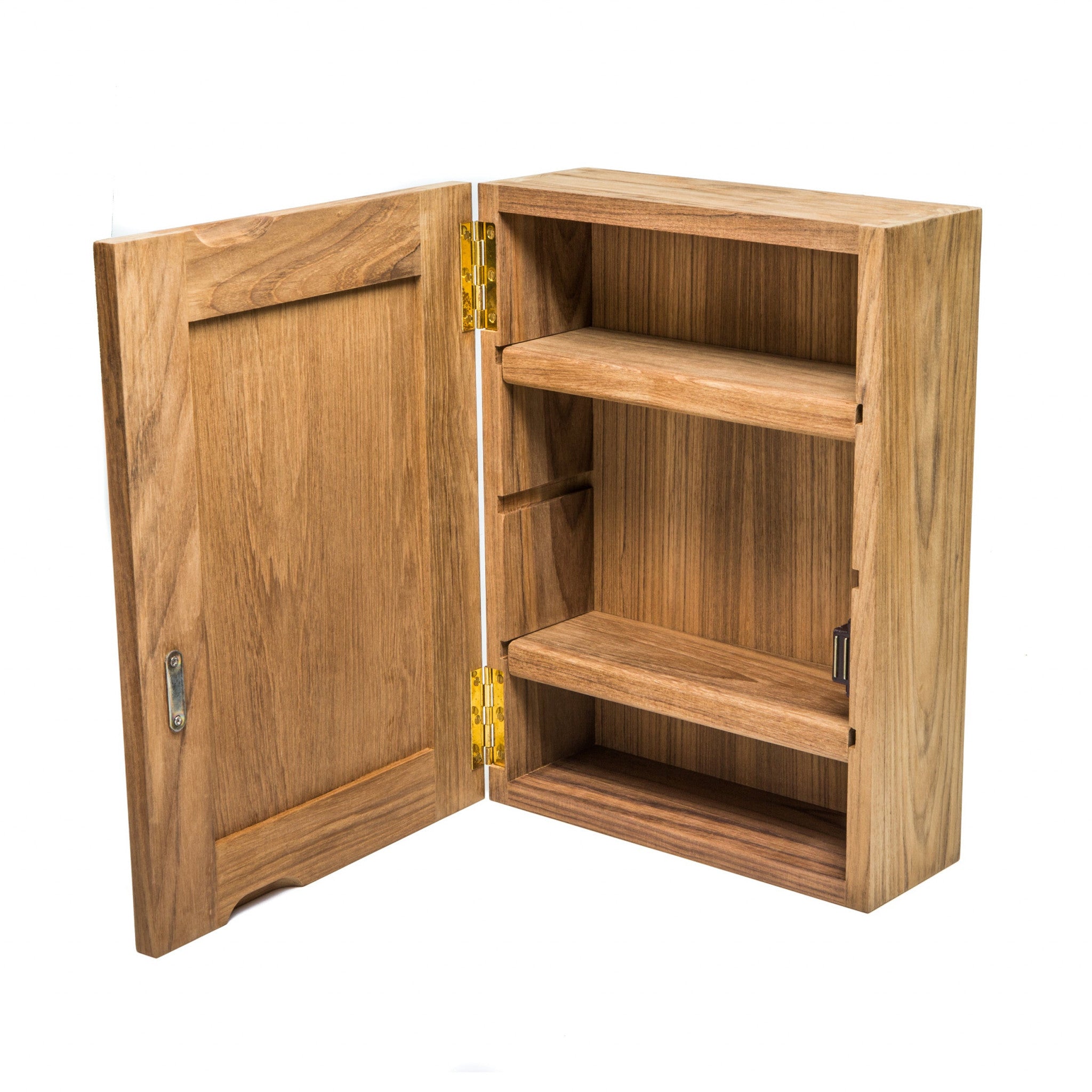 Solid Teak Mirrored Hanging Medicine Cabinet - Bed & Bath