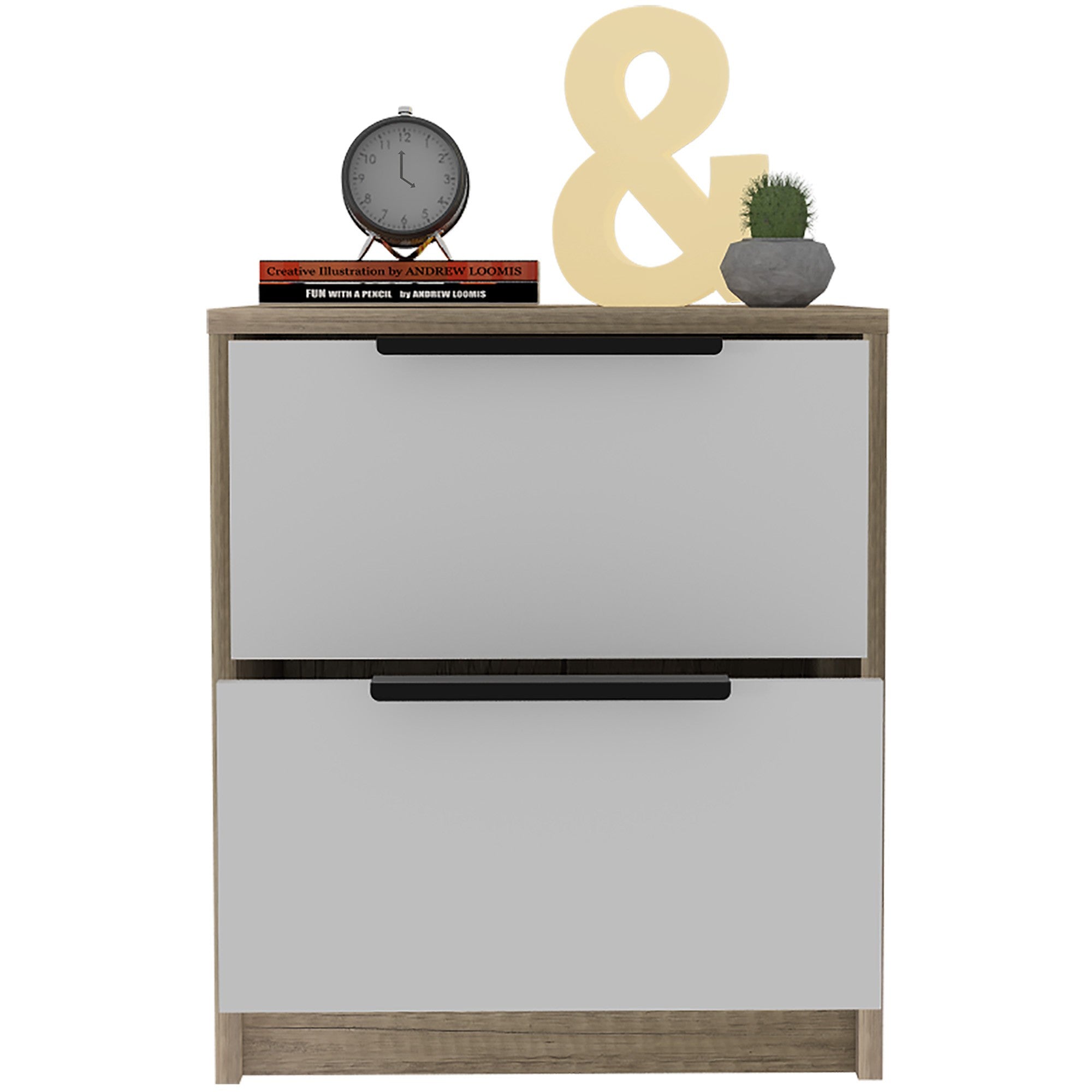 19" Wood Two Drawer Nightstand - Bed & Bath