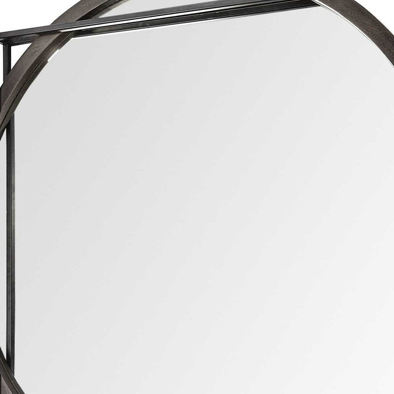 46" Black Abstract Metal Framed Accent Mirror - Bed & Bath