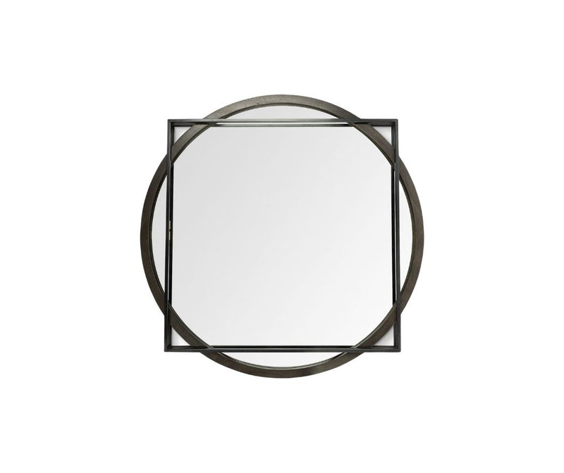 46" Black Abstract Metal Framed Accent Mirror - Bed & Bath