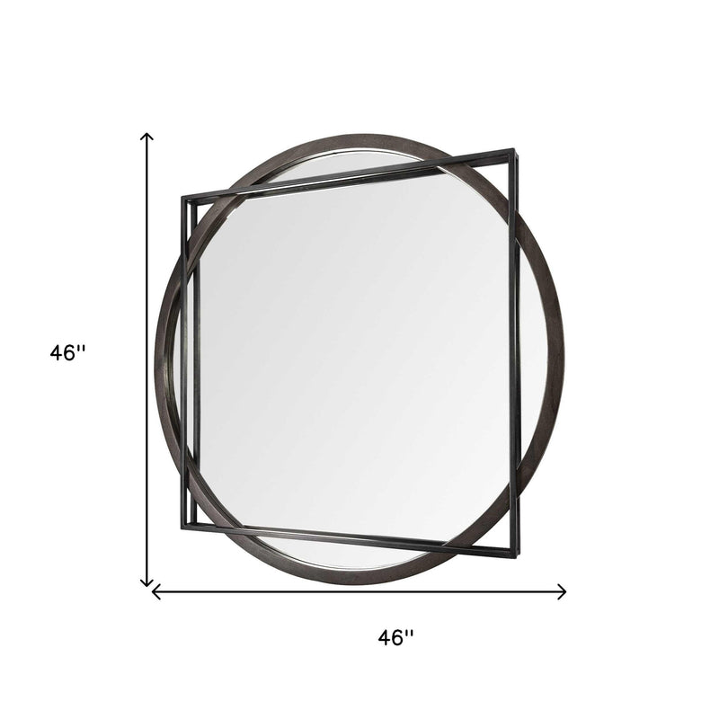 46" Black Abstract Metal Framed Accent Mirror - Bed & Bath