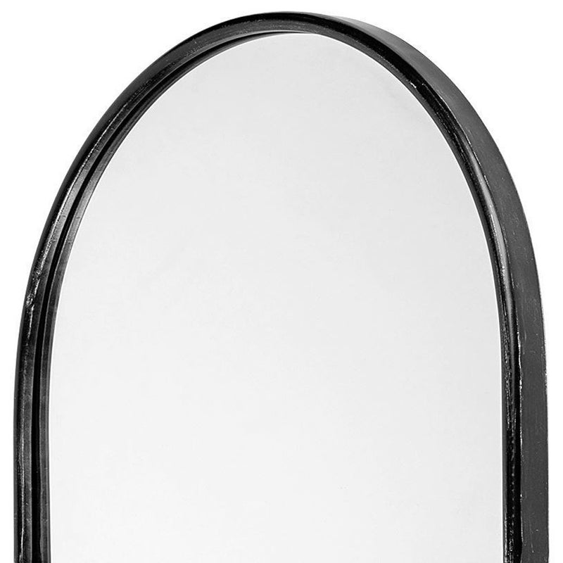 36" Black Oval Metal Framed Accent Mirror - Bed & Bath