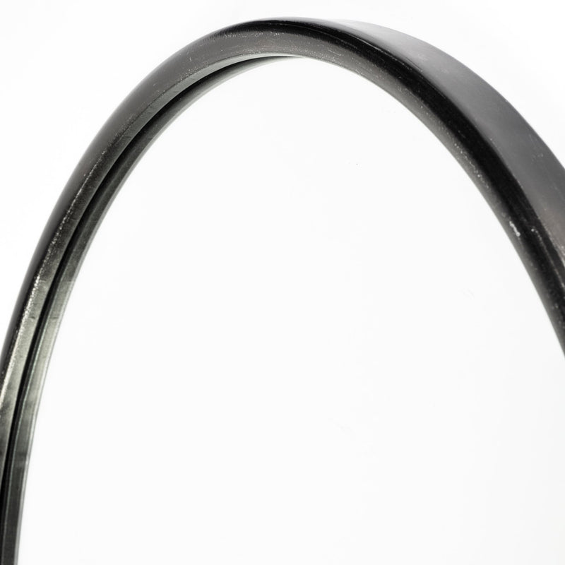 36" Black Oval Metal Framed Accent Mirror - Bed & Bath