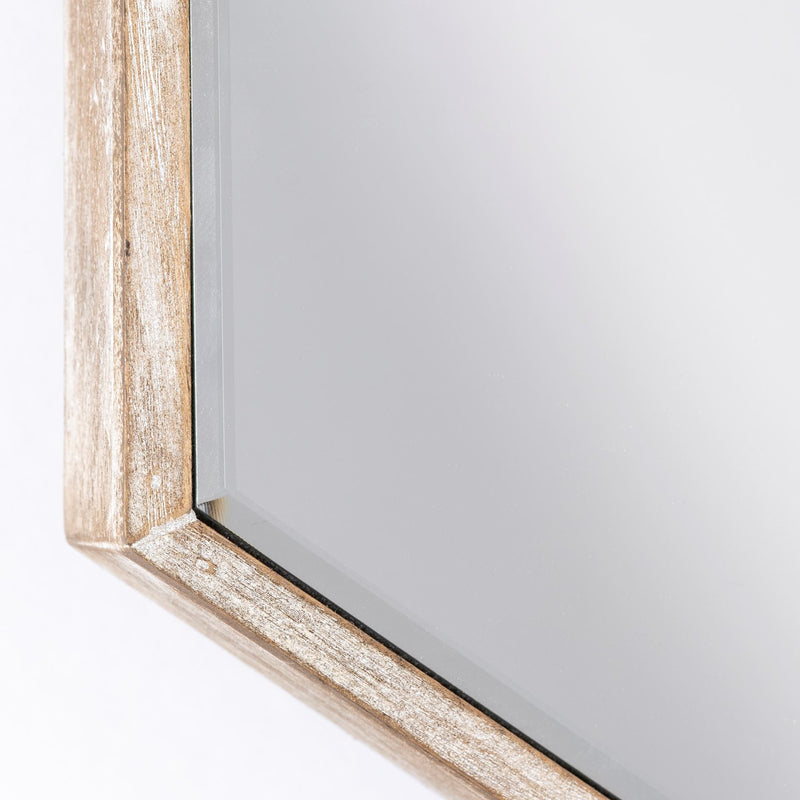 12" Natural Novelty Wood Framed Accent Mirror - Bed & Bath