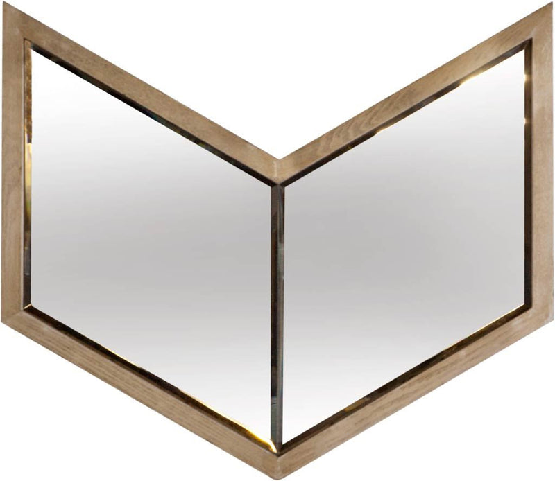 23" Natural Novelty Wood Framed Accent Mirror - Bed & Bath