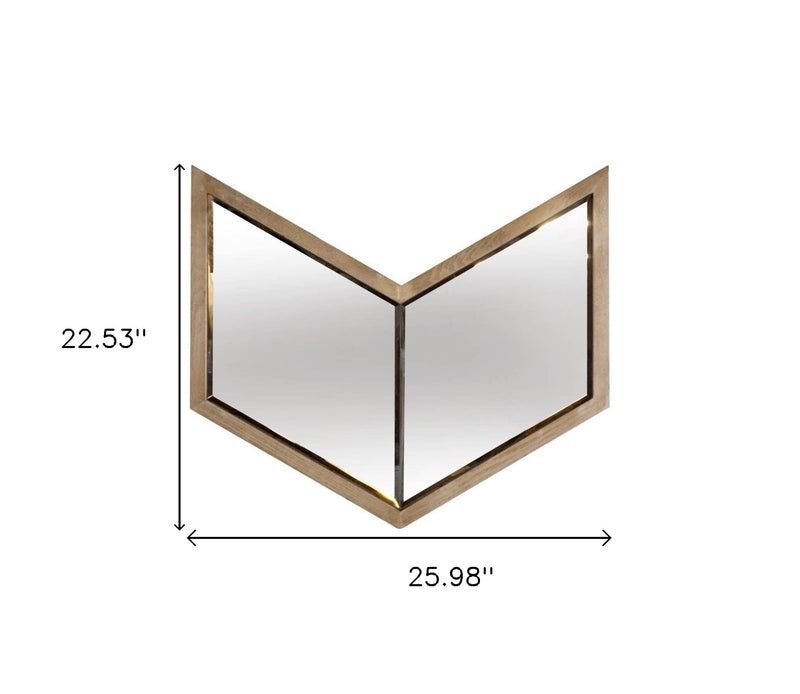 23" Natural Novelty Wood Framed Accent Mirror - Bed & Bath
