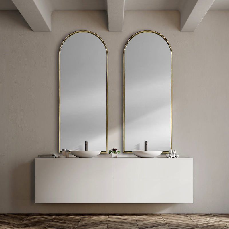 70" Gold Arch Metal Framed Accent Mirror - Bed & Bath