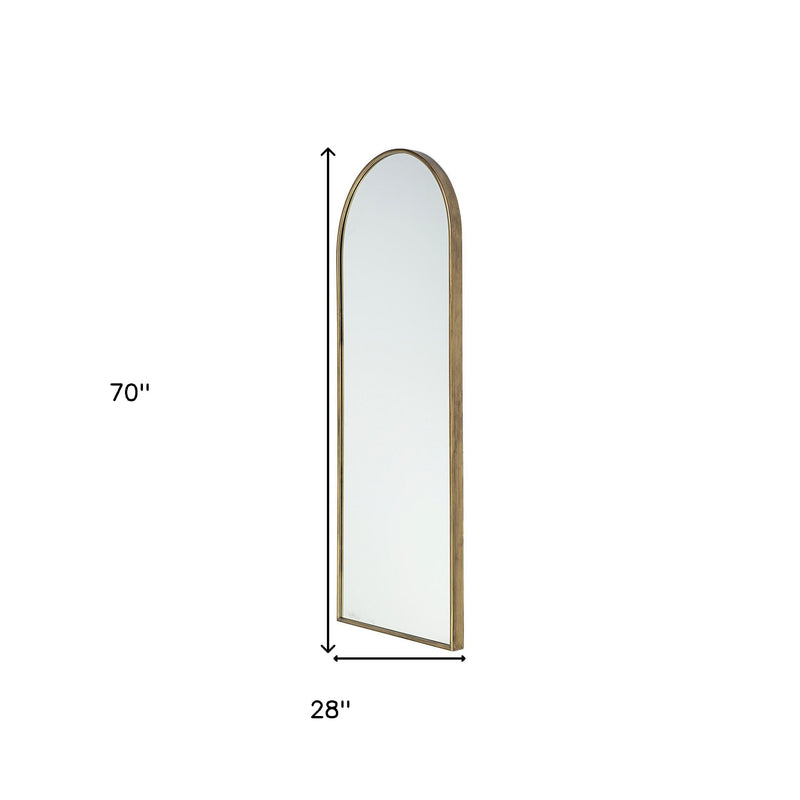 70" Gold Arch Metal Framed Accent Mirror - Bed & Bath