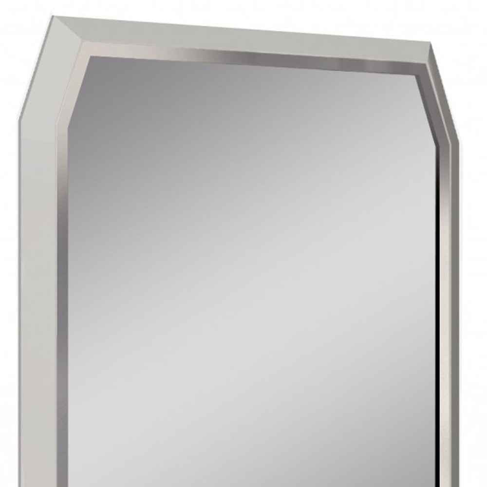 49" Taupe Abstract Glass Framed Accent Mirror