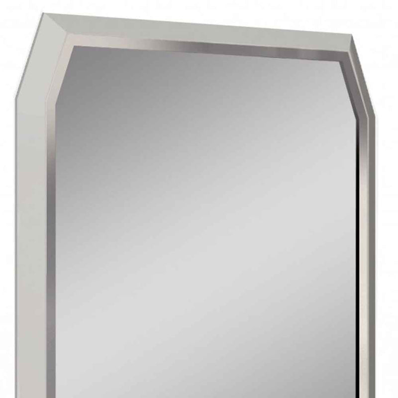 49" Taupe Abstract Glass Framed Accent Mirror