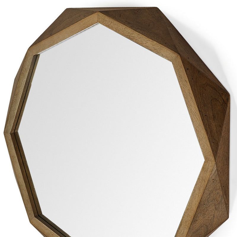 32" Brown Solid Wood Octagon Framed - Bed & Bath