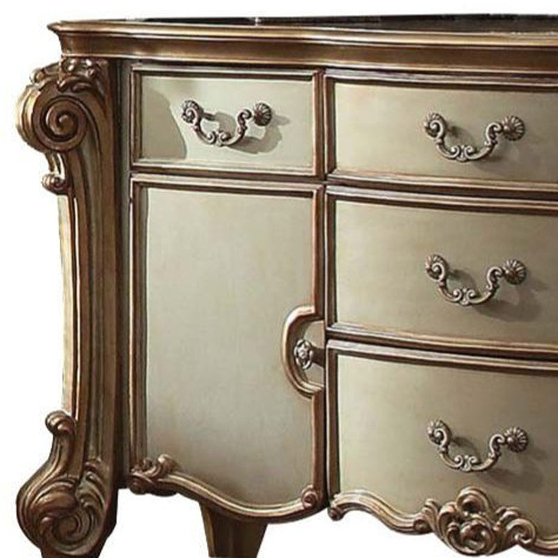 71" Gold Solid Wood Dresser - Bed & Bath