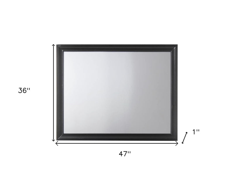 36" Black Wood Dresser Mount Framed Mirror - Bed & Bath