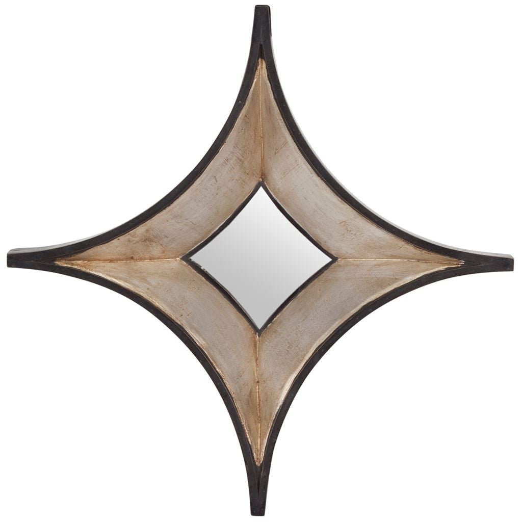 17" Dark Brown Wood Diamond Framed Accent Mirror - Bed & Bath
