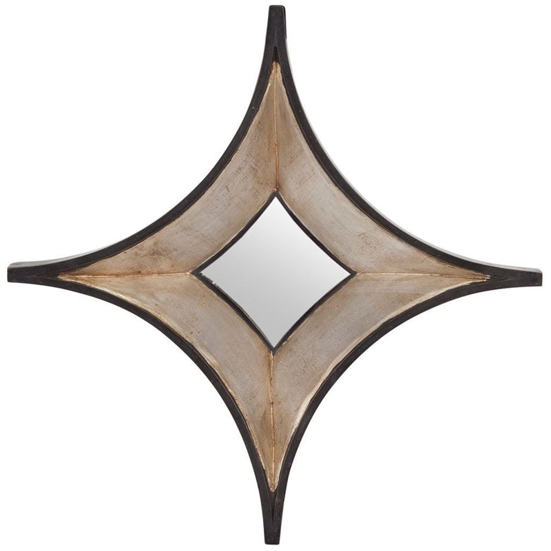 17" Dark Brown Wood Diamond Framed Accent Mirror - Bed & Bath
