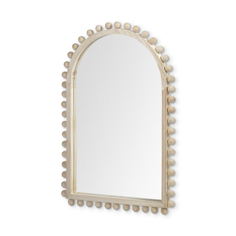 35" Natural Arch Wood Framed Accent Mirror - Bed & Bath
