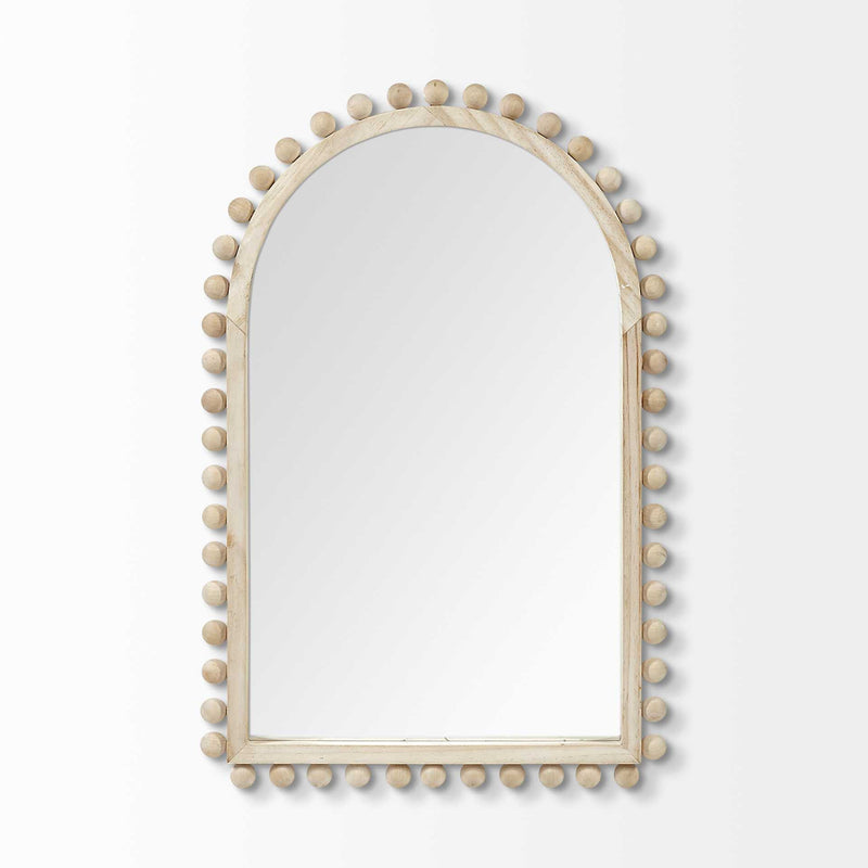 35" Natural Arch Wood Framed Accent Mirror - Bed & Bath