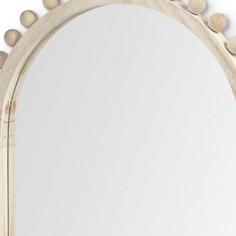 35" Natural Arch Wood Framed Accent Mirror - Bed & Bath