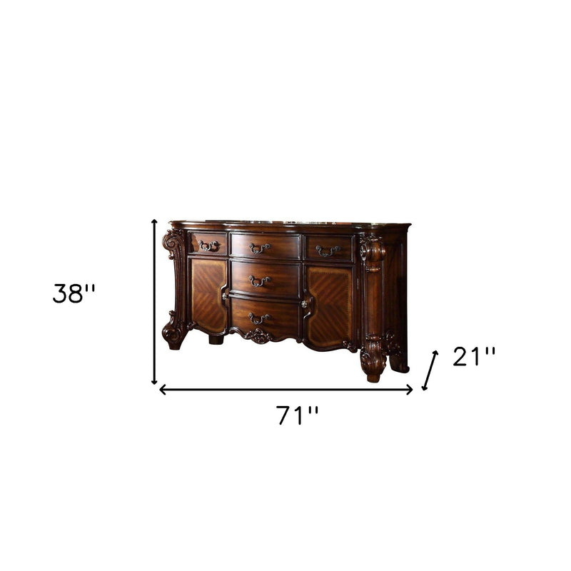 71" Solid Wood Five Drawer Dresser - Bed & Bath