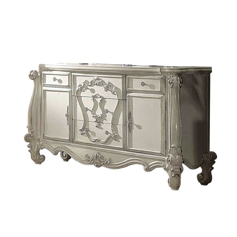 38" White Solid Wood Six Drawer Combo Dresser - Bed & Bath