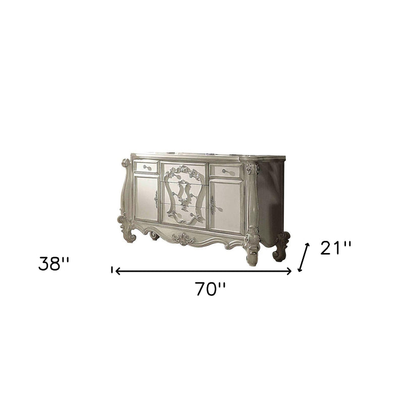 38" White Solid Wood Six Drawer Combo Dresser - Bed & Bath
