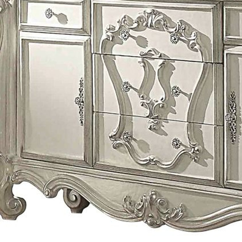38" White Solid Wood Six Drawer Combo Dresser - Bed & Bath
