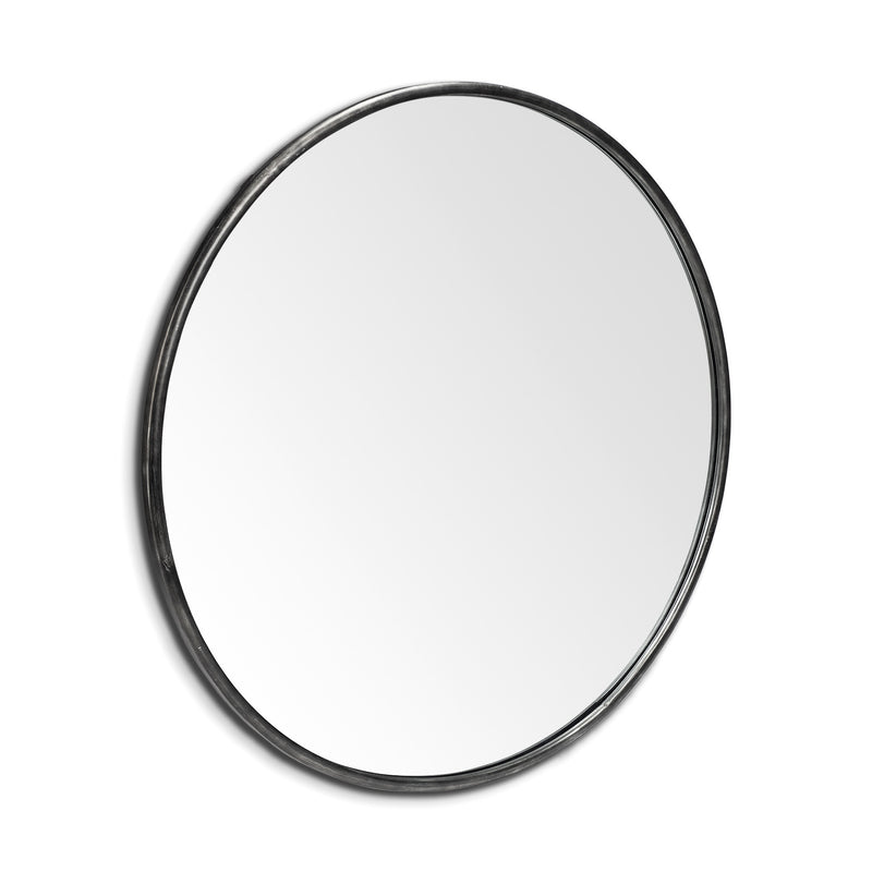 47" Round Black Metal Frame Wall Mirror - Bed & Bath