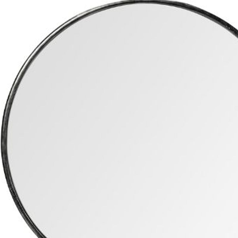 47" Round Black Metal Frame Wall Mirror - Bed & Bath