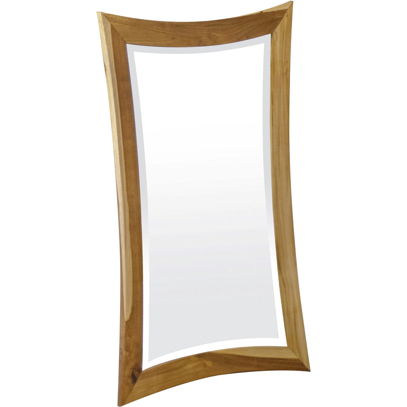 35" Brown Abstract Wood Framed Bathroom Vanity Mirror - Bed & Bath