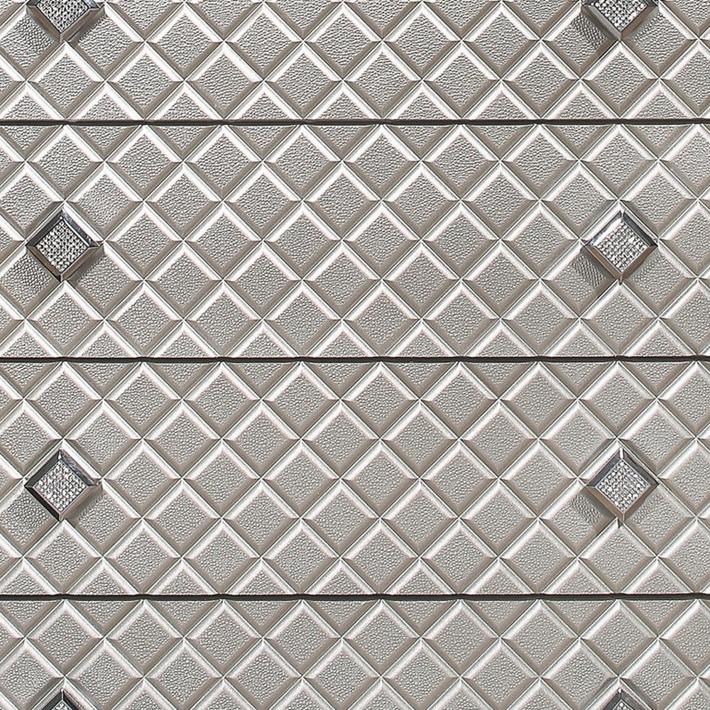 Champagne Toned Chest With Tapered Acrylic Legs And 5 Drawers Default Title