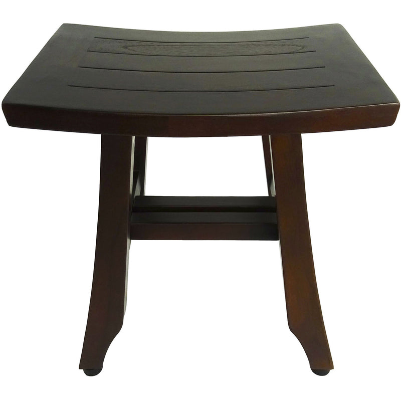 14" Brown Teak Shower Bench - Bed & Bath