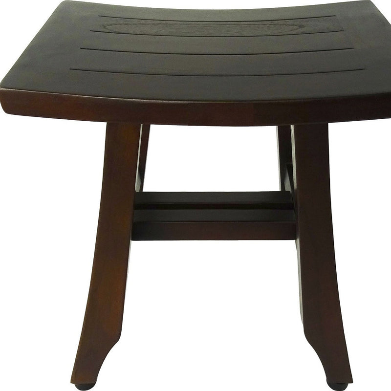 14" Brown Teak Shower Bench - Bed & Bath