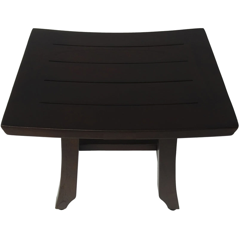 14" Brown Teak Shower Bench - Bed & Bath