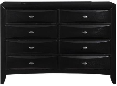 59" Black Solid Wood Eight Drawer Double Dresser Default Title