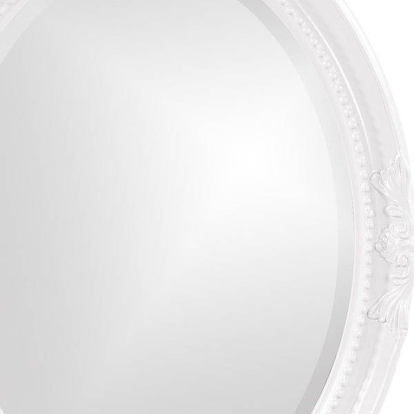 Oval Mirror In A Glossy White Wood Frame Default Title