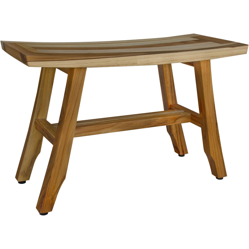 28" Natural Teak Rectangular Shower Bench - Bed & Bath