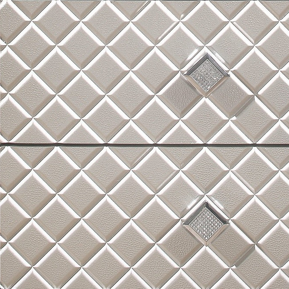 26" Solid and Manufactured Wood And Mirrored Glass Nightstand Default Title