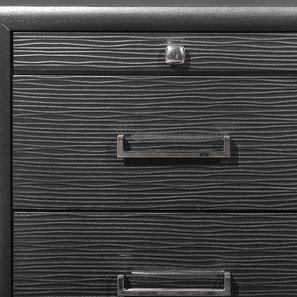 27" Gray Wood Two Drawer Nightstand Default Title