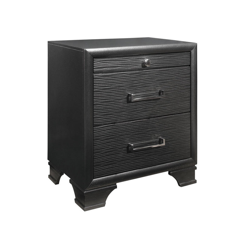 27" Gray Wood Two Drawer Nightstand - Bed & Bath