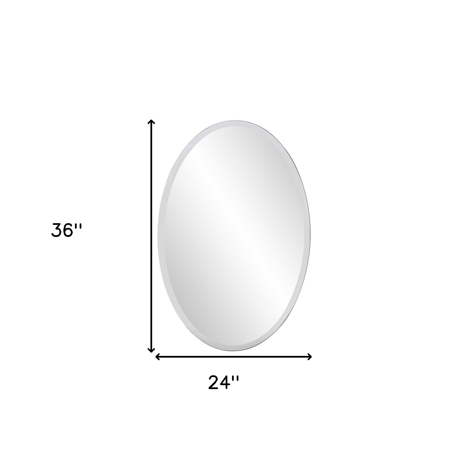 Oval Shaped Frameless Mirror Default Title
